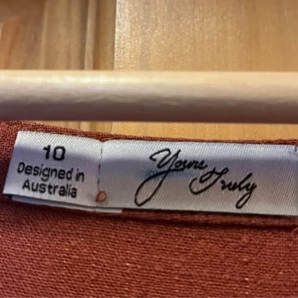 Rust Linen Dress - Picture 2 of 5